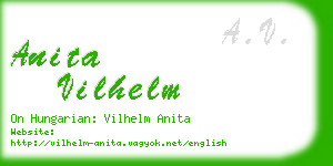 anita vilhelm business card